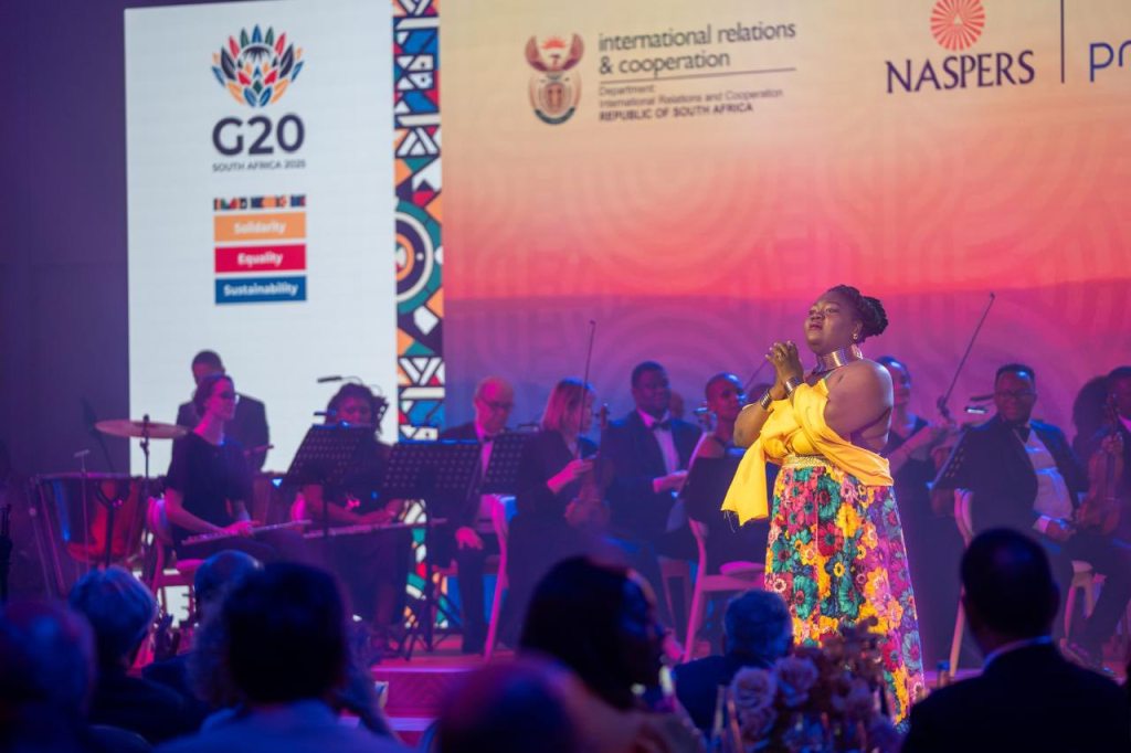 Masabane Cecilia Rangwanasha at the G20 Summit gala, Johannesburg